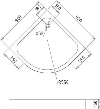 Душевой поддон Gemy  90x90 см  ST07T - 1