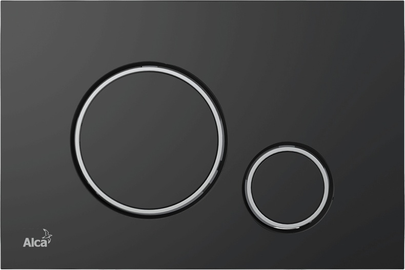 Кнопка смыва AlcaPlast THIN M778 черный матовый / хром глянцевый - 0
