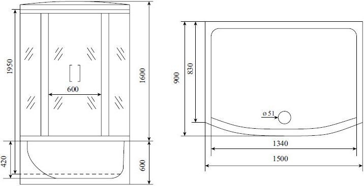 Душевой бокс Timo Lux T-7750 - 4