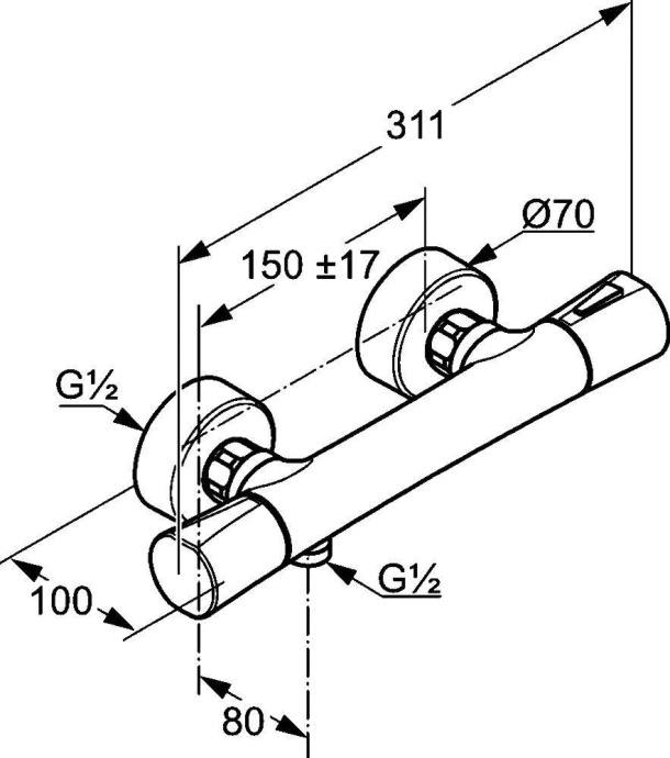 Смеситель для душа Kludi Zenta хром  351000538 - 1