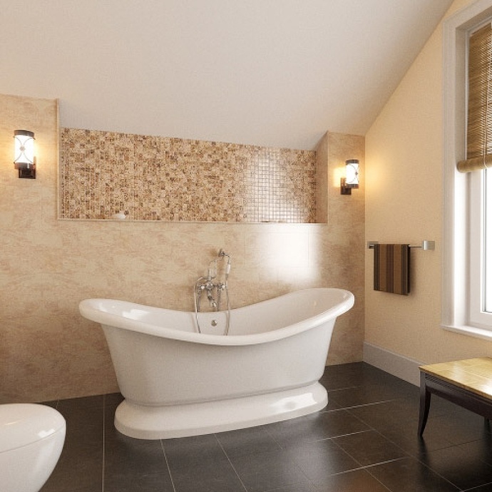 Ванна из искусственного камня Фэма Габриэлла белая на подиуме ГАБРИЭЛЛА-POD - 5