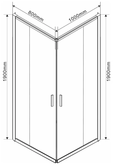 Душевой уголок Vincea Garda 100x80 профиль черный стекло тонированное VSS-1G8010CGB - 2