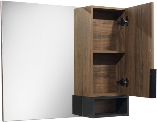 Зеркало-шкаф Comforty Штутгарт 90, дуб тёмно-коричневый 00004151038 - 4