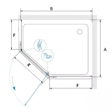 Душевой уголок RGW Passage 90х120 черный стекло прозрачное 35089192-14 - 1