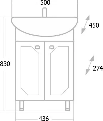 Тумба под раковину Onika Канны 50 белый  105003 - 4