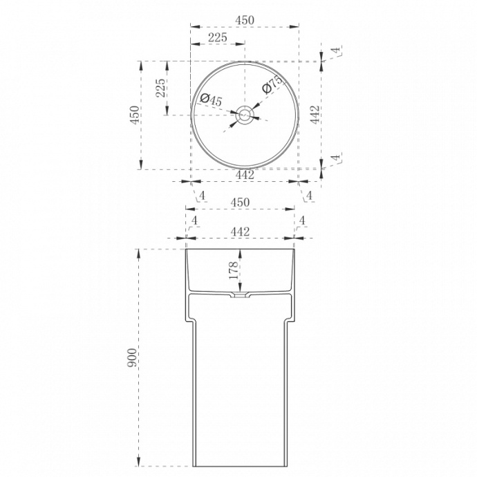 Напольная раковина Abber Kristall 45 зеленая AT2701Emerald - 2