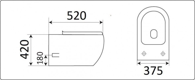 Унитаз подвесной Ceramalux белый  CL-2101 - 7