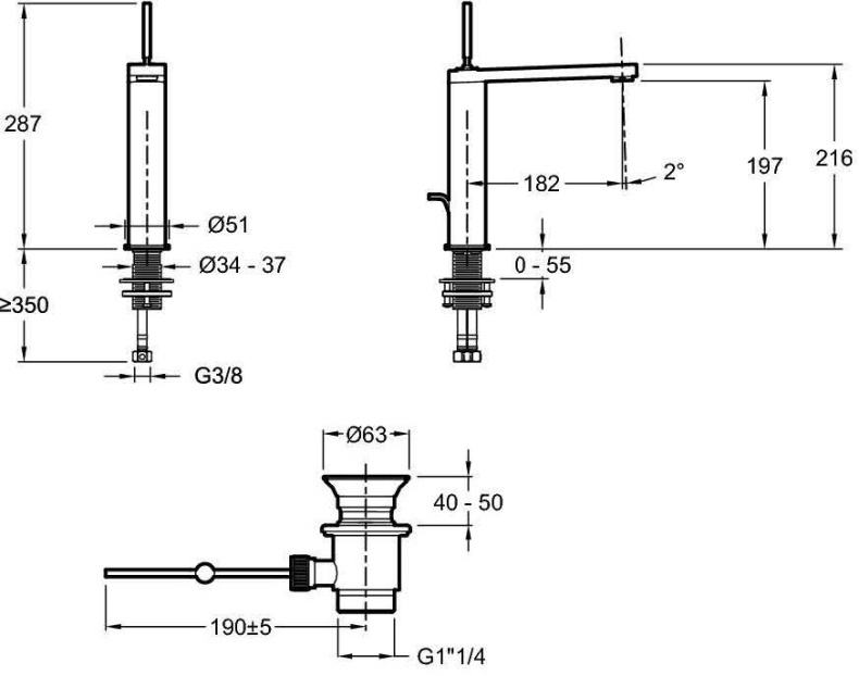 Смеситель Jacob Delafon Composed E73053-CP для раковины - 1