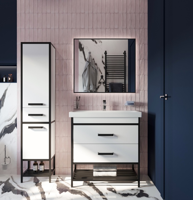 Зеркало DIWO Элиста 80 черное, с подсветкой ЗЛП1734 - 4