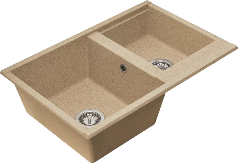 Мойка кухонная AQUATON Делия 78 DBL песочная 1A723132DE220 - 1