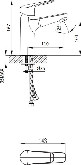 Смеситель для раковины Iddis Torr хром  TORSB00i01 - 6