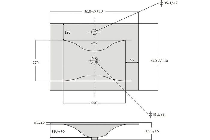 Тумба с раковиной Sanvit Кубэ-3 70 белый глянец - 4