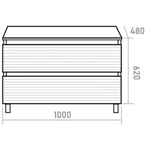 Тумба под раковину Brevita Dakota 100 дуб галифакс олово, черный кварц  DAK-07100-19/02-2Я - 5