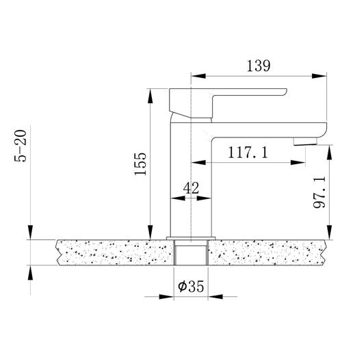 Смеситель для раковины Black&White Universell хром 6320U - 2
