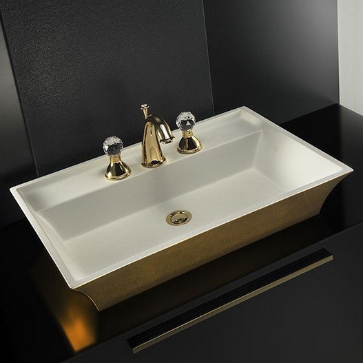 Раковина накладная Armadi Art NeoArt 67 золото - белый 803 - 0