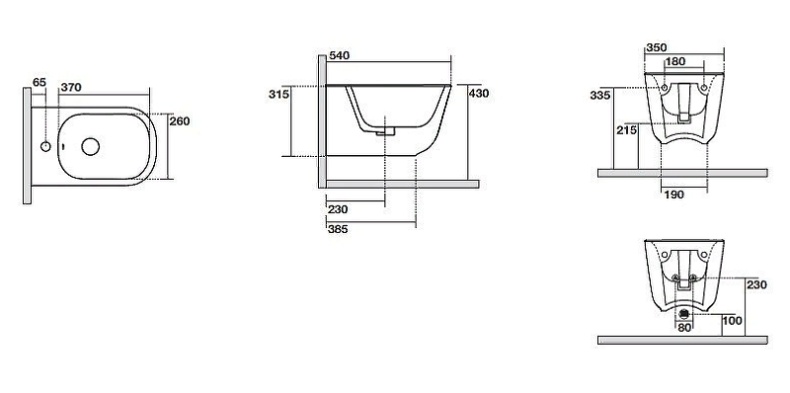 Биде подвесное Kerasan Tribeca Nocciola  512581 - 2