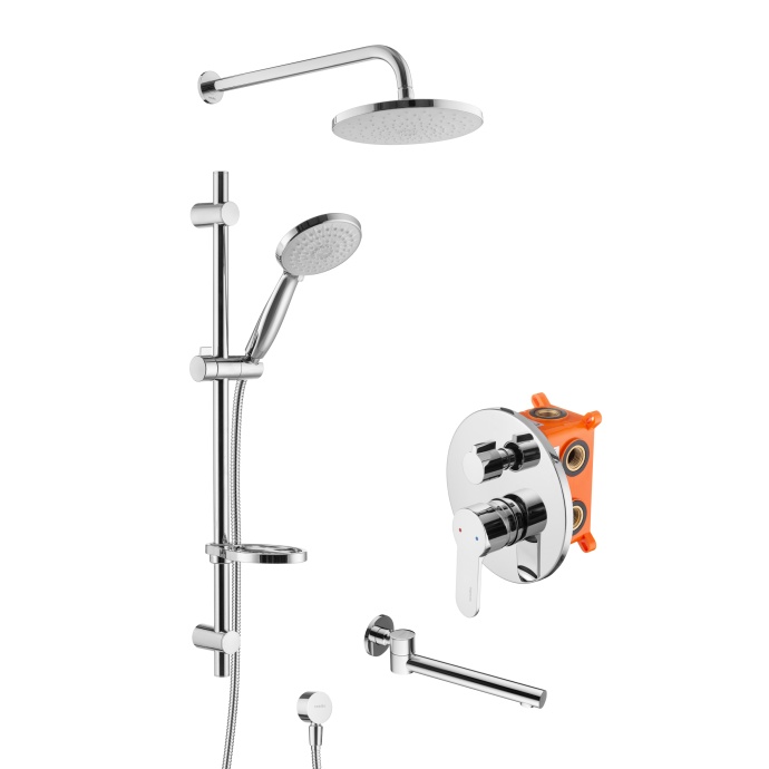 Swedbe Platta Душевой комплект со встроен.смесит. (с монтаж.боксом), верх.душем и пов.изливом 5541 - 3