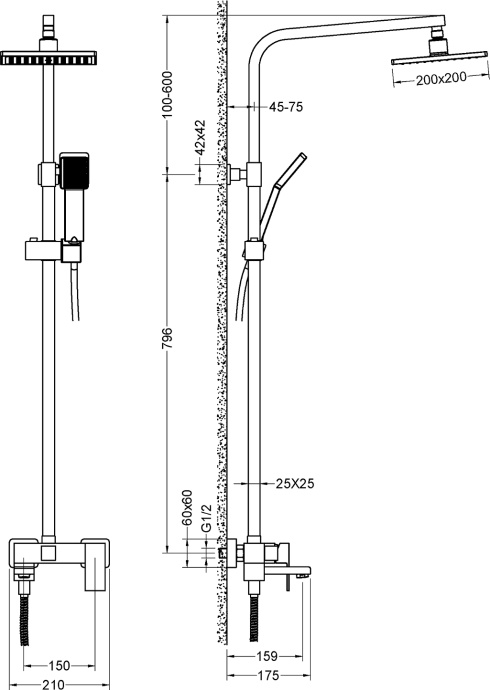Душевая система Timo Selene SX-2013/17 золото матовое - 1