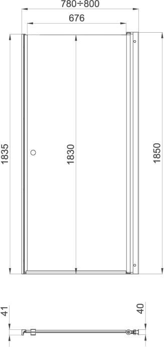 Душевая дверь в нишу DIWO Анапа 80х185, профиль хром глянец Щ0000055502 - 8
