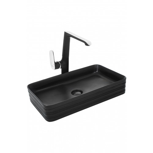 Раковина накладная Weltwasser WW ELBACH 2250 MB 67.5 матовый черный  10000004557 - 0
