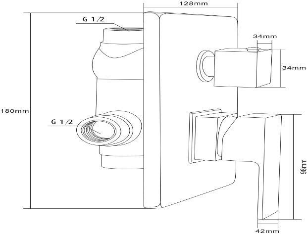 Смеситель Swedbe Platta 5515 С ВНУТРЕННЕЙ ЧАСТЬЮ - 1