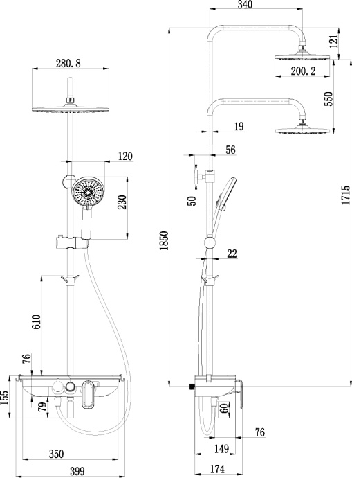 Душевая стойка Lemark Tropic LM7012C хром - 3