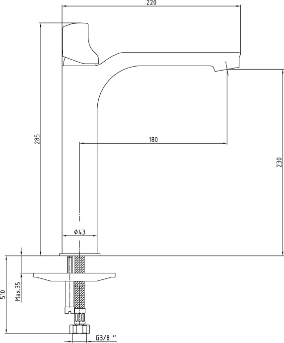 Смеситель E.C.A. Myra 102108984HEX для раковины - 1