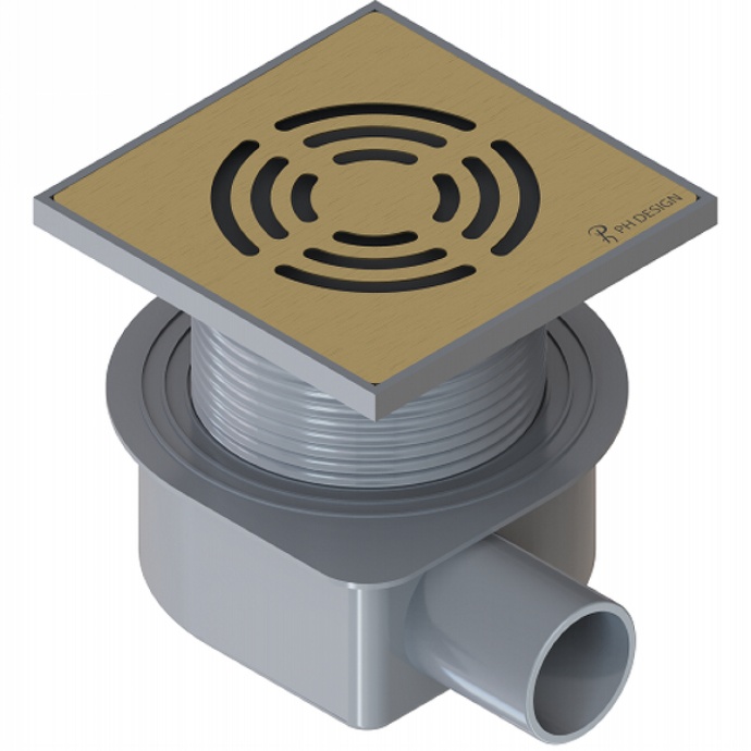 Душевой трап Armadi Art Smart Design 10х10 с решеткой золото матовый 984-10-MG - 0