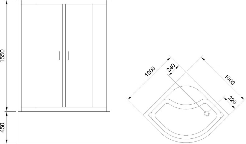 Душевой уголок Royal Bath ВК 100х100 с поддоном профиль хром стекло матовое RB100BK-C-CH - 6