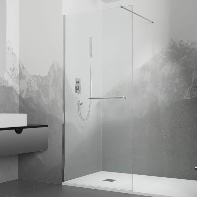 Душевая перегородка RGW Walk In WA-040 90х195 профиль хром стекло прозрачное 35104009-11 - 0