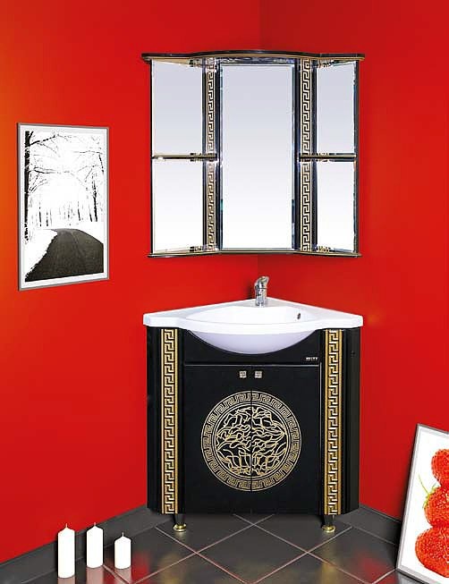 Тумба для комплекта Misty Olimpia Lux 60 угловая, черная патина Л-Олл01060-023Уг - 2