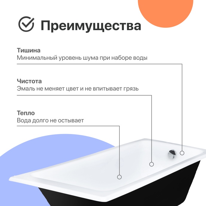 Чугунная ванна DIWO Кострома 160x75 566189 - 2