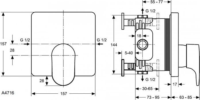 Смеситель для душа Ideal Standard Melange хром  A4279AA - 1