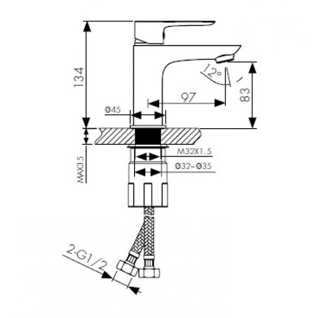 Смеситель Kaiser Cezar 05011 для раковины - 1