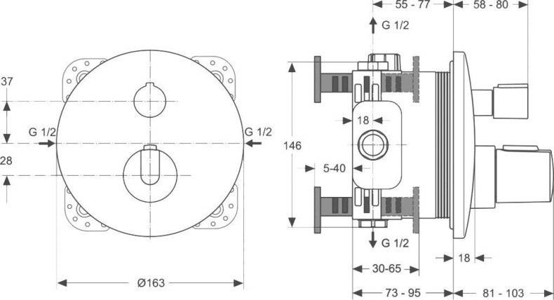 Душевой комплект Ideal Standard Ceratherm хром BD006XC - 18