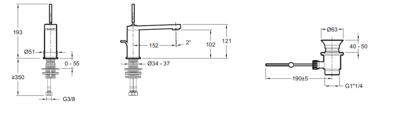 Смеситель Jacob Delafon Composed E73158-CP для раковины - 1