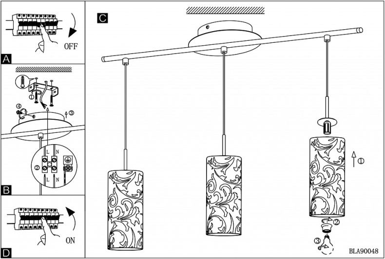 Подвесной светильник Eglo ПРОМО Amadora 90048 - 1