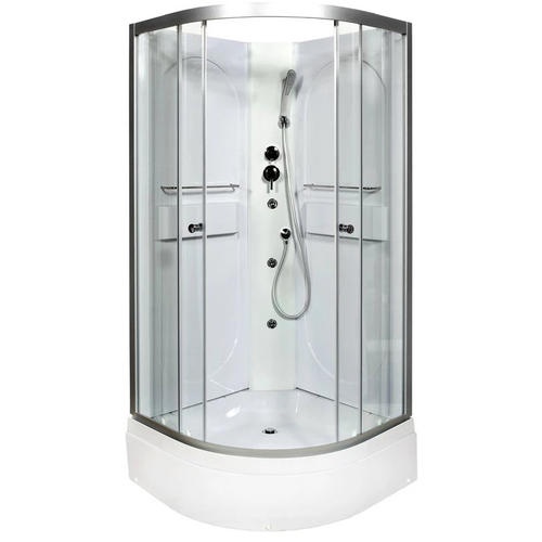 Душевая кабина Deto L 80х80 с гидромассажем, хром  L580NGM - 0