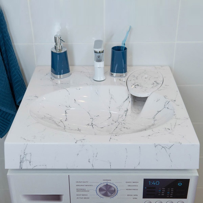 Раковина Stella Polar Миро 60 на стиральную машину белый SP-00000841 - 1