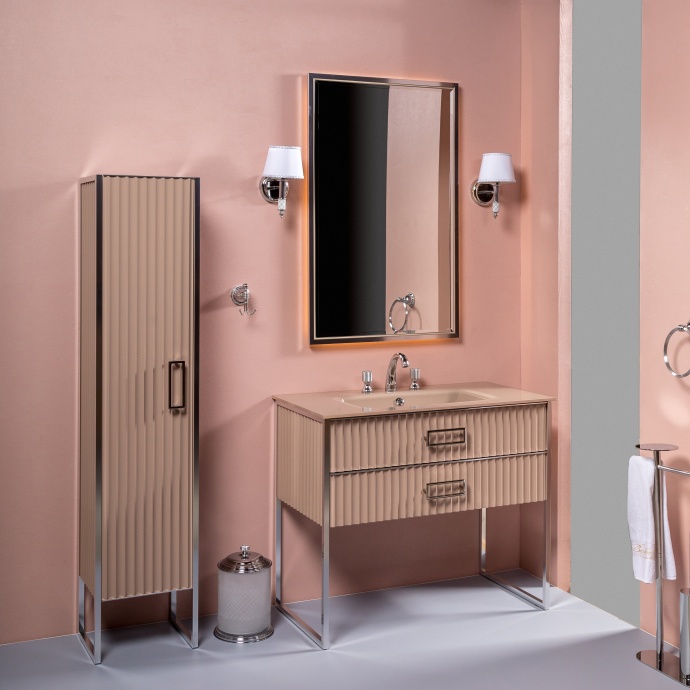 Зеркало Armadi Art Monaco 70х110 с подсветкой бежевый - хром 566-CPCR - 1