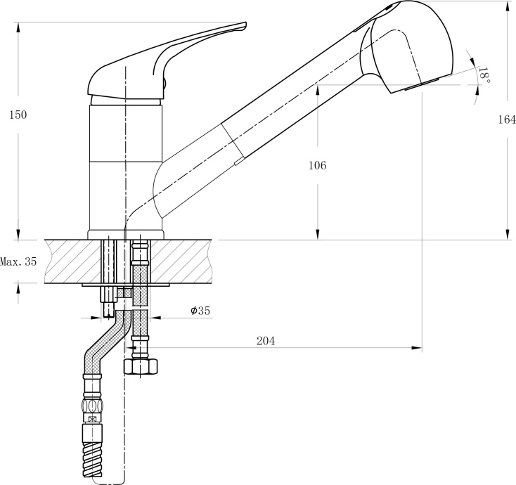Смеситель для кухонной мойки RUSH Corsica  CO4240-25 - 1