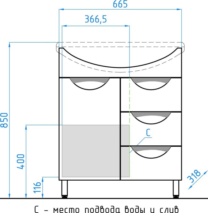 Мебель для ванной Style Line Жасмин 70 белая - 15