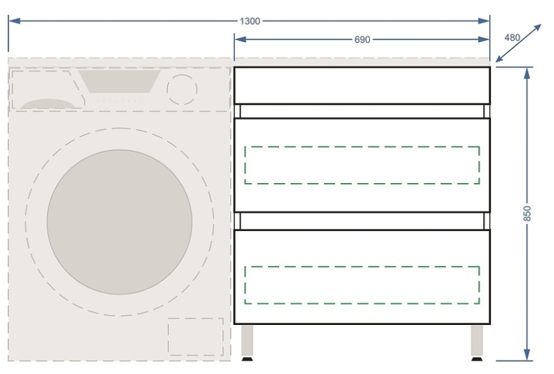Тумба под раковину Stella Polar Мадлен Марсал 130 белый SP-00000475 - 6