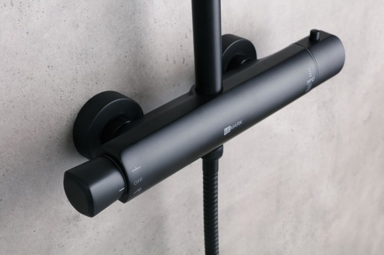 Душевая стойка Lemark Bronx c термостатом, черная LM3770BL - 5