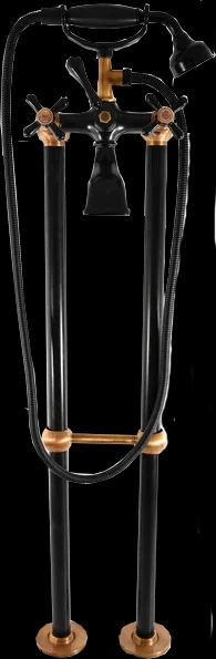 Смеситель напольный для ванны Rav Slezak Morava retro черный матовый - бронза MK150.5/2CMATSM - 0