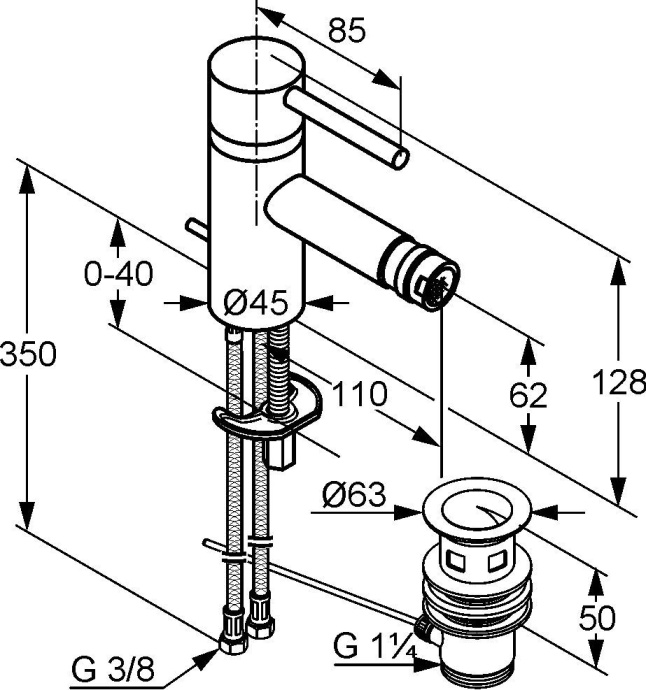 Смеситель для биде Kludi  хром  385330576 - 2