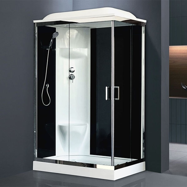 Душевая кабина Royal Bath HP 120х80 L профиль хром стекло прозрачное задняя стенка черная  RB8120HP6-BT-CH-L - 1