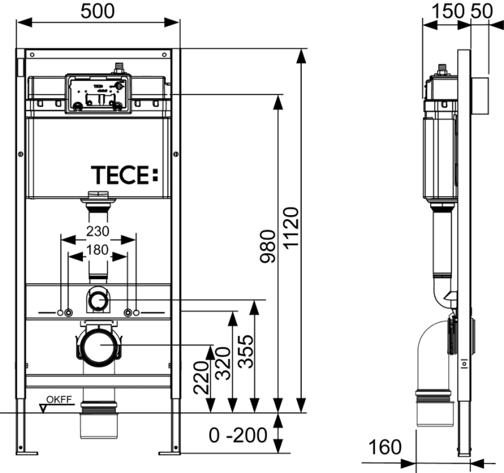 Инсталляция для унитаза TECE loop K440920 кнопка белая глянцевая - 2