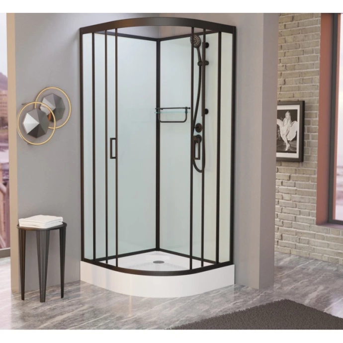 Душевая кабина Frank 100х100 черная стекло прозрачное 400004 - 1