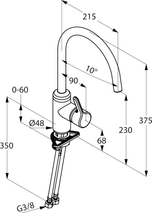 Смеситель для кухонной мойки Kludi Bingo star хром  428039678 - 6